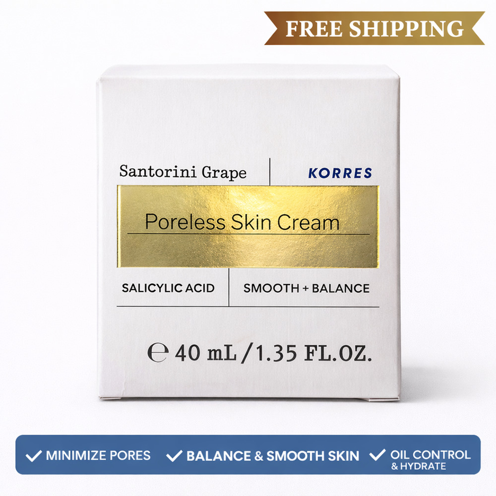 KORRES Santorini Grape Poreless Skin Cream 40ml Salicylic Acid Face